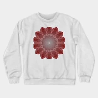 Peculiar Floral Pattern-Maroon Mandala Intricate Patterns Symmetrical Design -Koralle Crewneck Sweatshirt